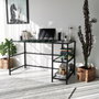 Hanah Home M101 Mesa de Estudio 130x60cm Cristal Templado y Metal Negro Diseño Moderno Industrial